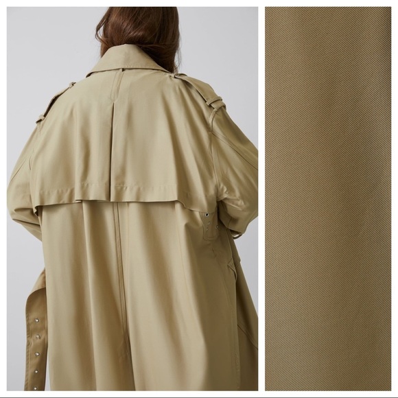 NWT. Zara Tan Oversized Trench Coat Size S-M. - Picture 6 of 11